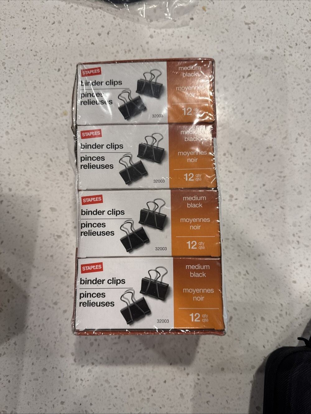Staples Medium Binder Clips box of 144.
